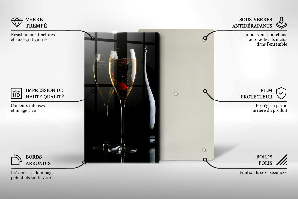 Chopping board glass Champagne glasses
