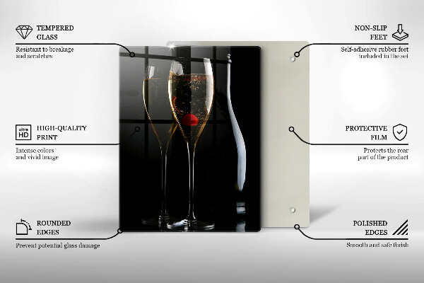 Chopping board glass Champagne glasses