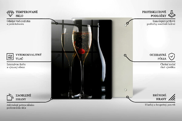 Chopping board glass Champagne glasses