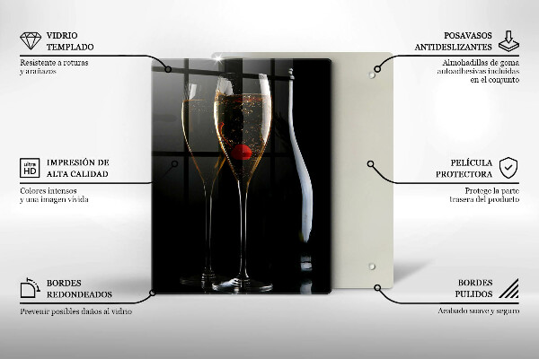 Chopping board glass Champagne glasses