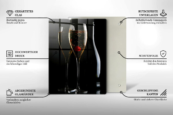 Chopping board glass Champagne glasses