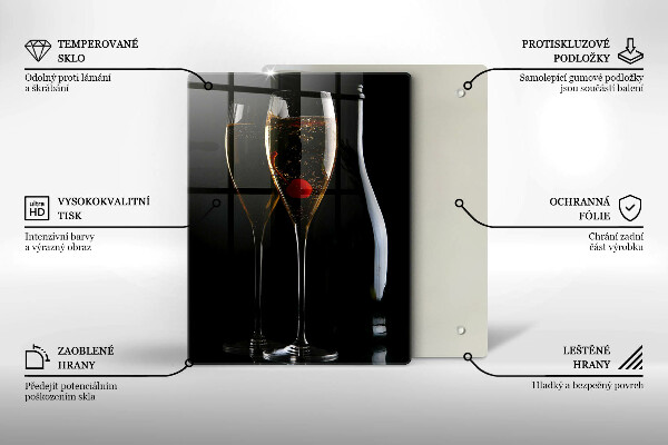 Chopping board glass Champagne glasses