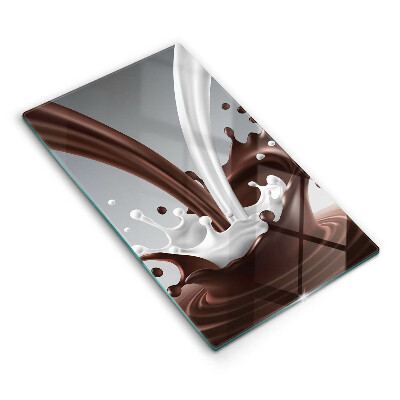 Chopping board glass Milk and chocolate