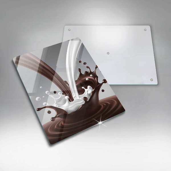 Chopping board glass Milk and chocolate