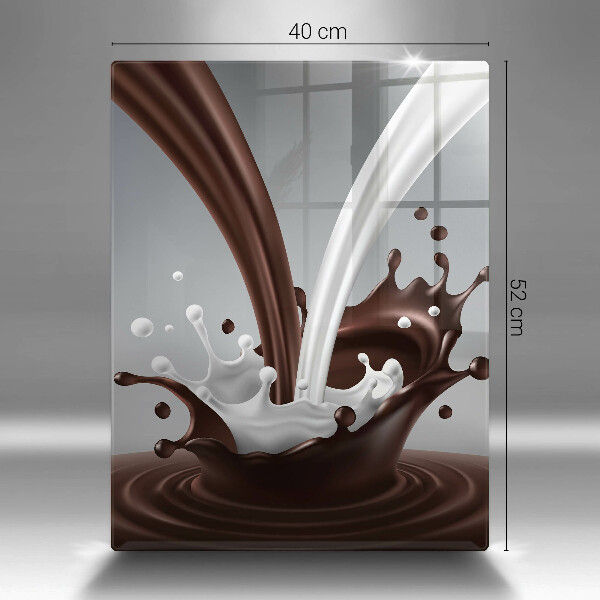 Chopping board glass Milk and chocolate