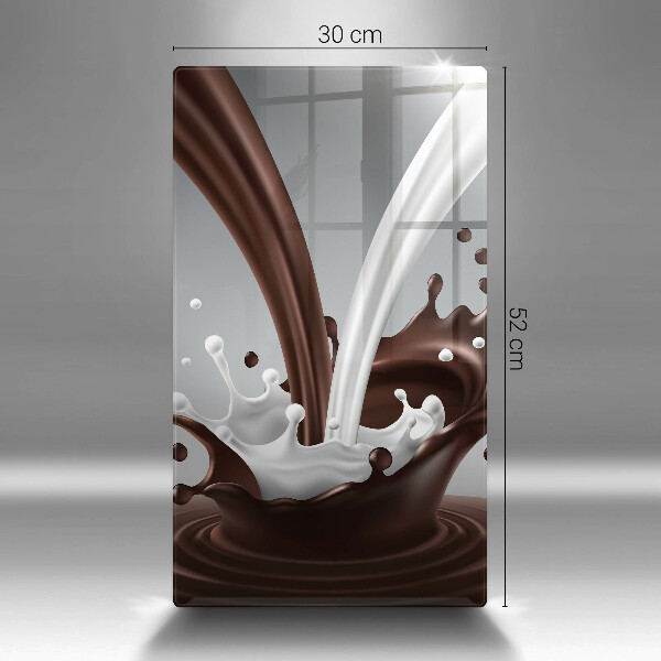Chopping board glass Milk and chocolate