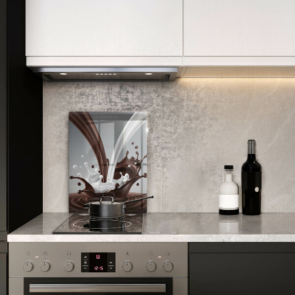 Chopping board glass Milk and chocolate