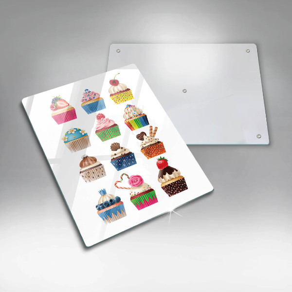 Chopping board glass Cupcake illustration