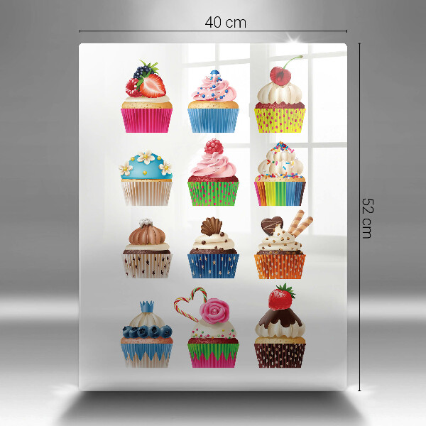 Chopping board glass Cupcake illustration