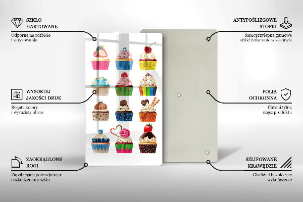 Chopping board glass Cupcake illustration