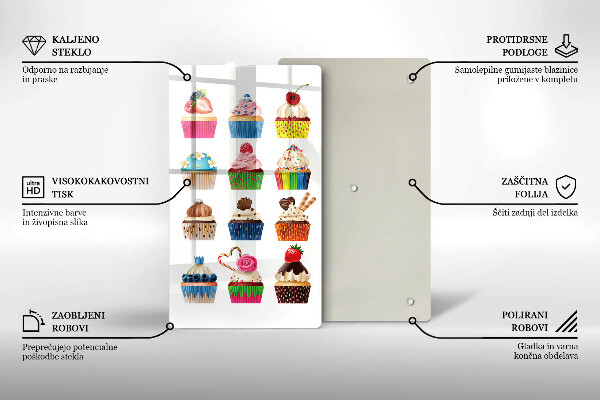 Chopping board glass Cupcake illustration
