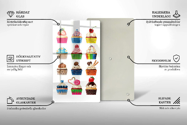 Chopping board glass Cupcake illustration