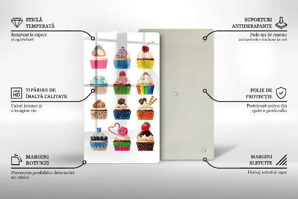Chopping board glass Cupcake illustration