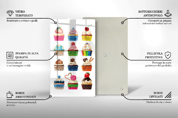 Chopping board glass Cupcake illustration