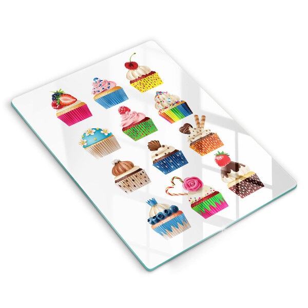 Chopping board glass Cupcake illustration