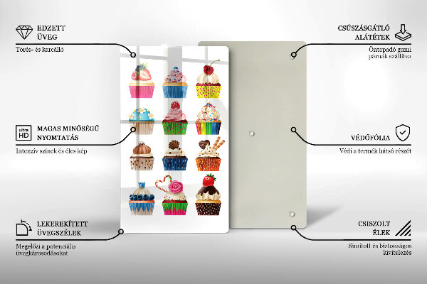 Chopping board glass Cupcake illustration