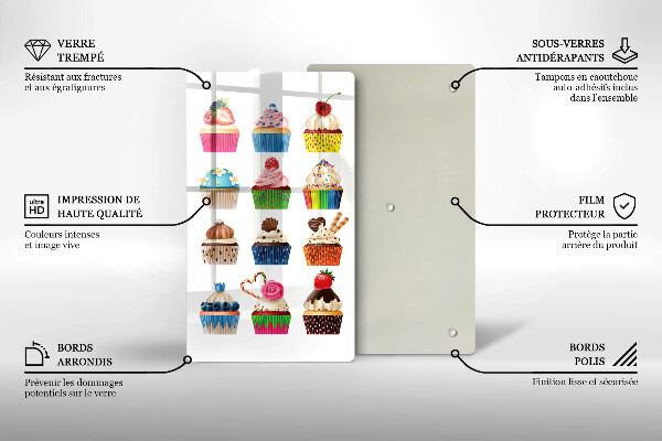 Chopping board glass Cupcake illustration