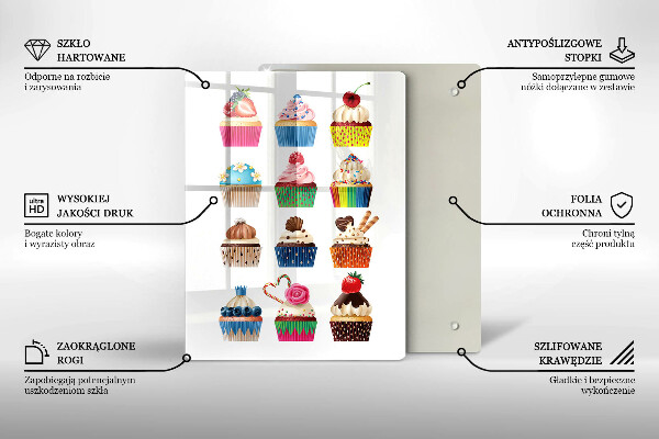 Chopping board glass Cupcake illustration