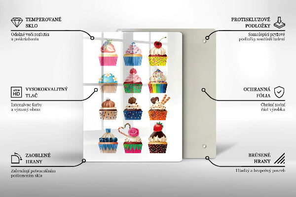 Chopping board glass Cupcake illustration