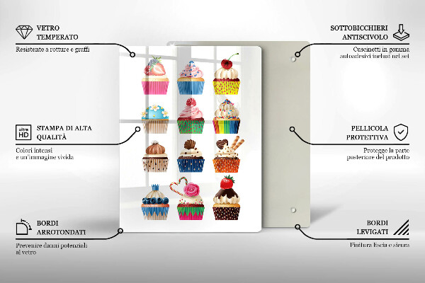 Chopping board glass Cupcake illustration