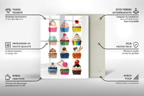 Chopping board glass Cupcake illustration
