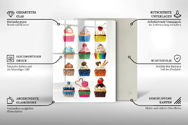 Chopping board glass Cupcake illustration