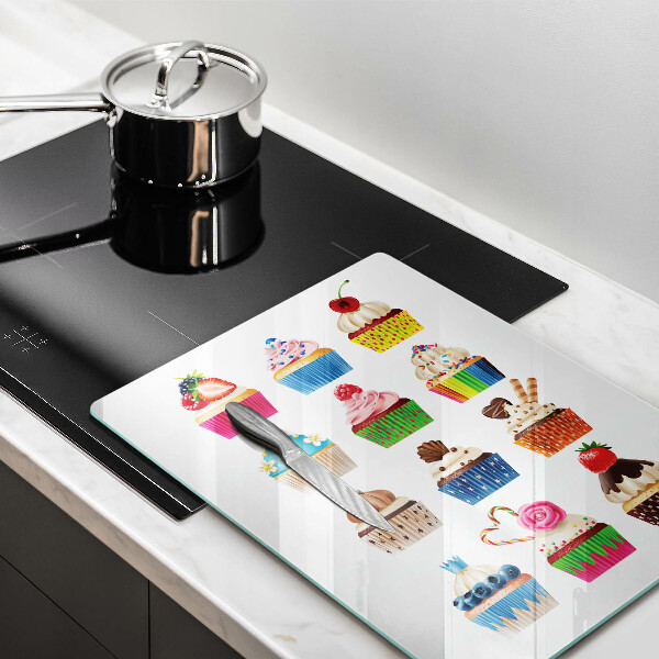 Chopping board glass Cupcake illustration