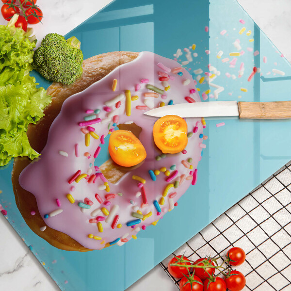 Chopping board glass Sweet donut