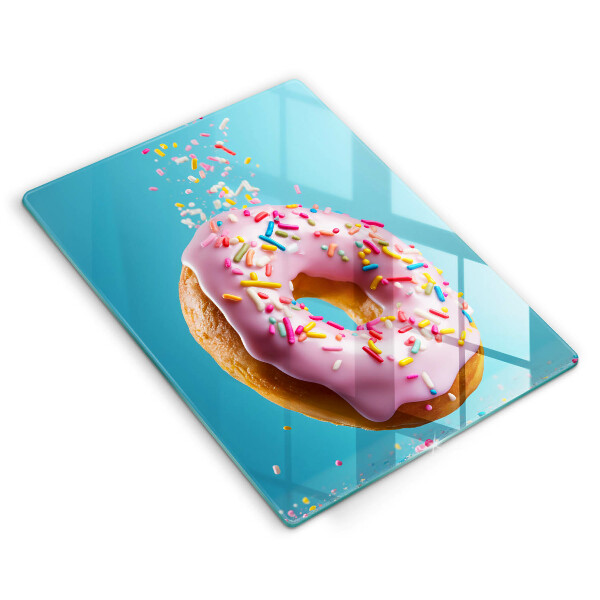 Chopping board glass Sweet donut