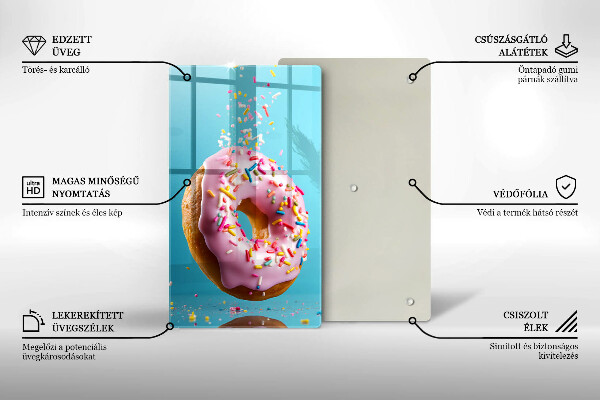 Chopping board glass Sweet donut