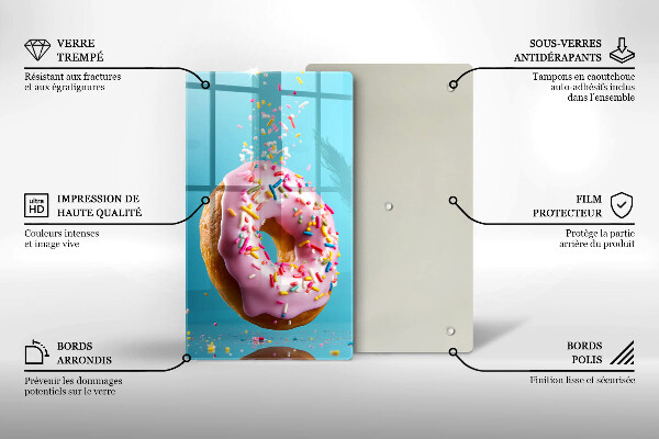 Chopping board glass Sweet donut