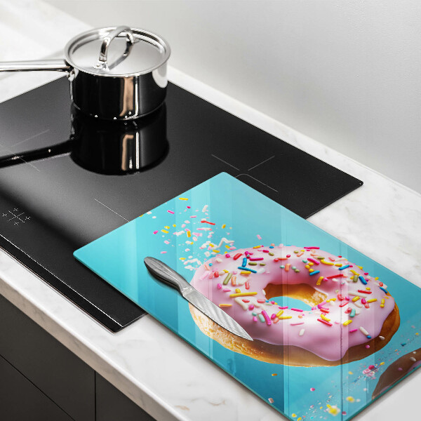 Chopping board glass Sweet donut