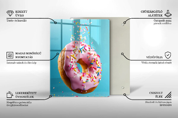 Chopping board glass Sweet donut