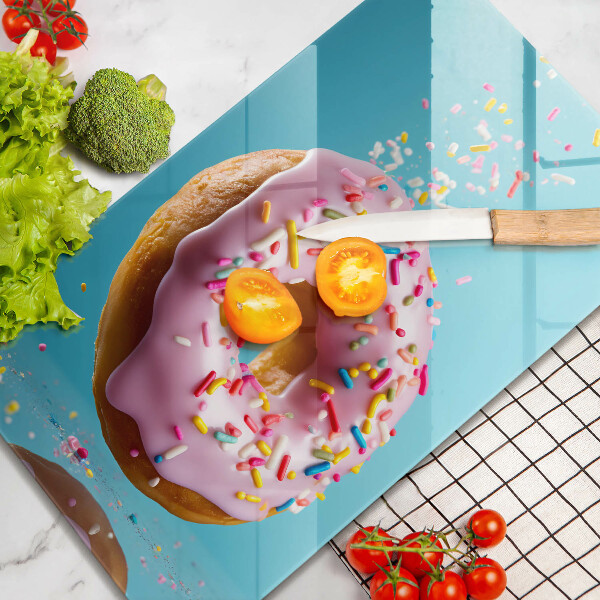 Chopping board glass Sweet donut