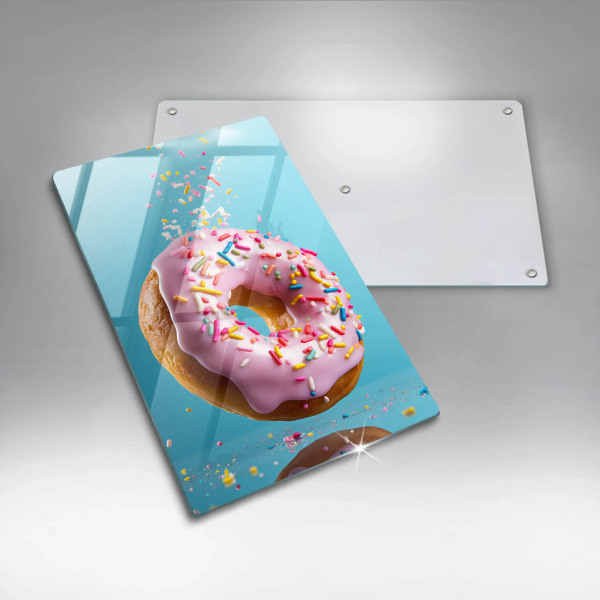 Chopping board glass Sweet donut
