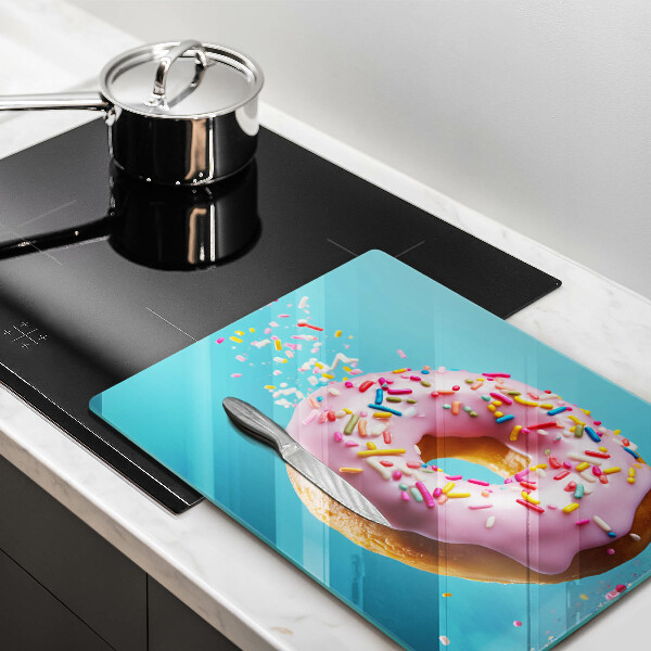 Chopping board glass Sweet donut