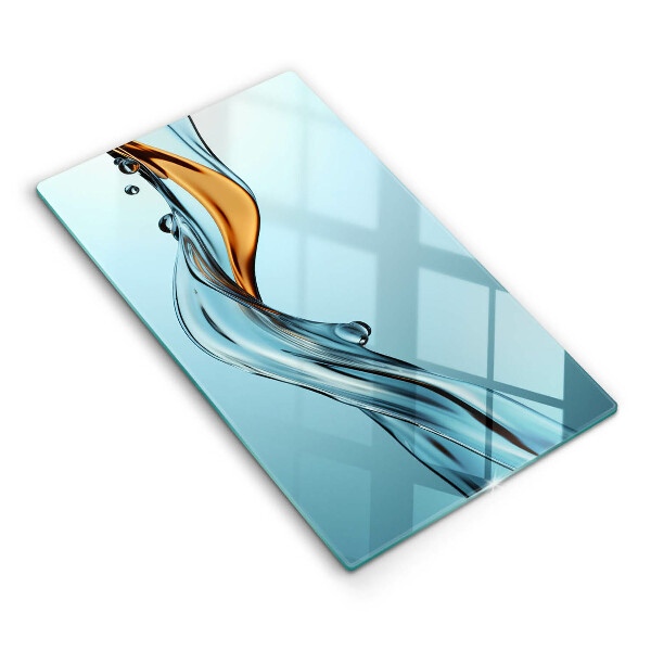 Chopping board glass Stream of water