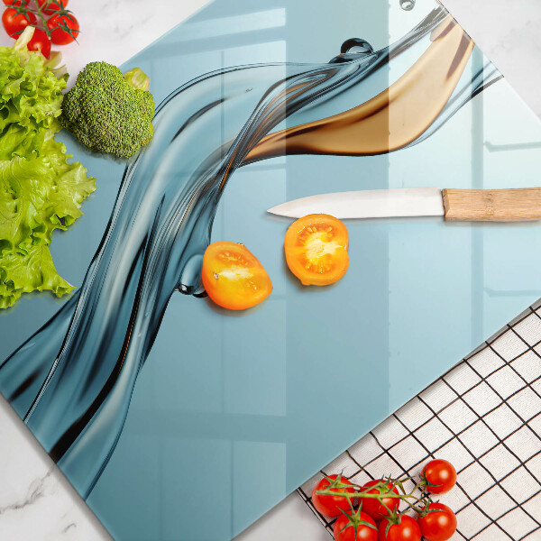 Chopping board glass Stream of water