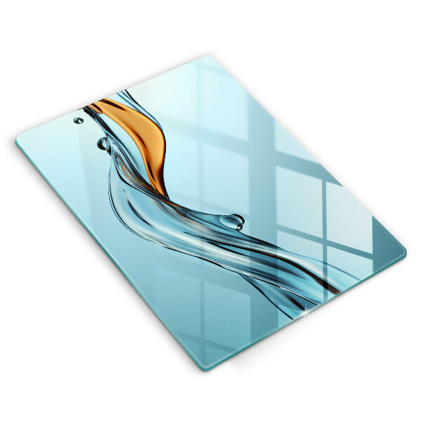 Chopping board glass Stream of water