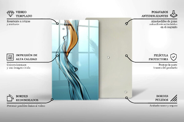 Chopping board glass Stream of water