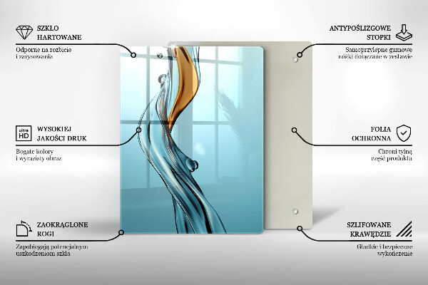 Chopping board glass Stream of water