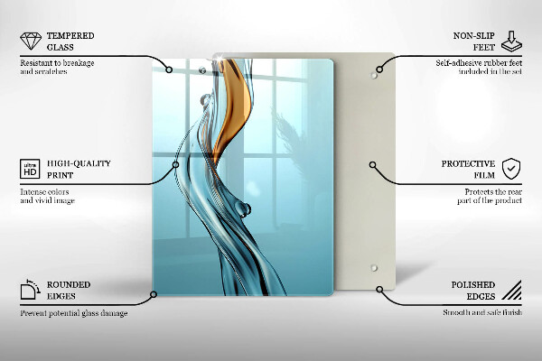 Chopping board glass Stream of water