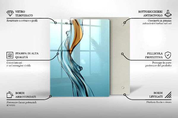 Chopping board glass Stream of water