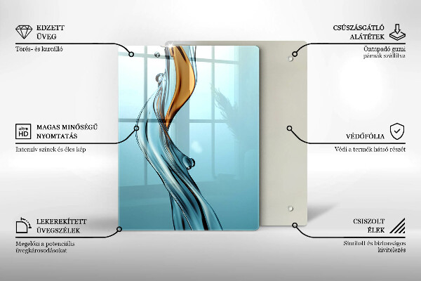 Chopping board glass Stream of water