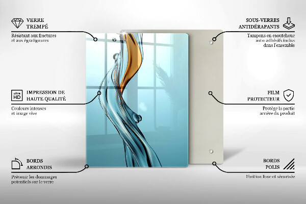 Chopping board glass Stream of water