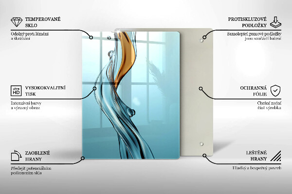 Chopping board glass Stream of water