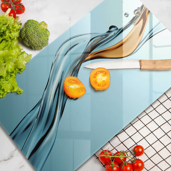 Chopping board glass Stream of water