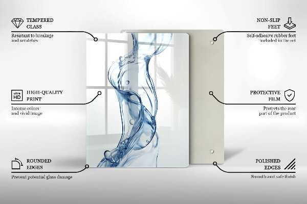 Chopping board glass Clean water