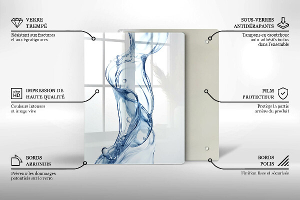 Chopping board glass Clean water