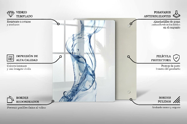 Chopping board glass Clean water